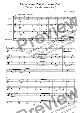 page one of German Christmas carol - Die schonste Zeit, die liebste Zeit ("The best time, the dearest time")