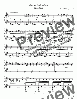 page one of Etude in E minor