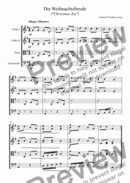 page one of Die Weihnachtsfreude ("Christmas Joy") - String quartet