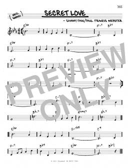 page one of Secret Love (Real Book – Melody & Chords)