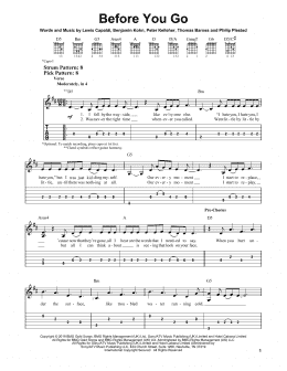 page one of Before You Go (Easy Guitar Tab)