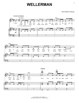 page one of Wellerman (Piano, Vocal & Guitar Chords (Right-Hand Melody))