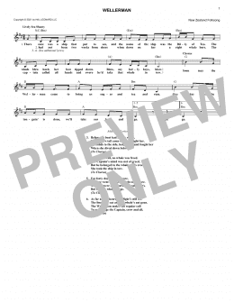 page one of Wellerman (Lead Sheet / Fake Book)