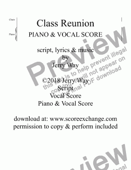 page one of Class Reunion (Piano and Vocal Score for Musical Comedy)