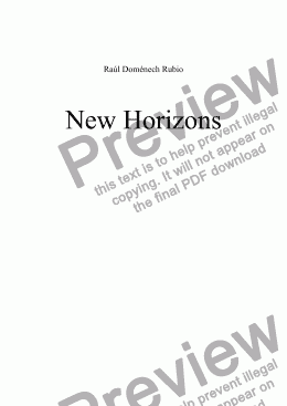 page one of New Horizons