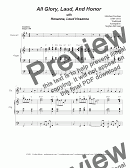 page one of All Glory, Laud, And Honor (with "Hosanna, Loud Hosanna") (French Horn solo and Organ)