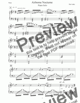 page one of Airborne Nocturne (Piano arrangement)