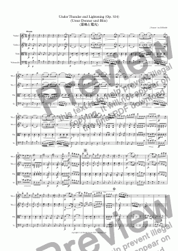 page one of Under Thunder and Lightening (Op. 324) (Unter Donner und Blitz) (雷鳴と電光)