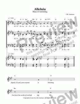 page one of Alleluia (Mass of Anointing)