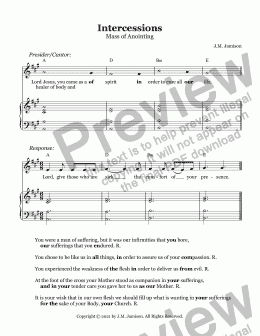 page one of Intercessions (Mass of Anointing)