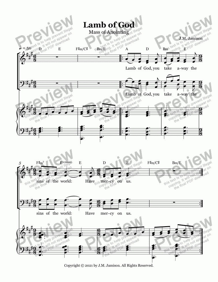 Lamb of God (Mass of Anointing) - Download Sheet Music PDF file