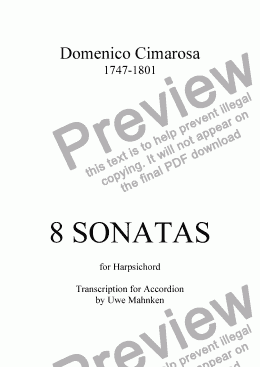 page one of 8 Sonatas (Accordion)