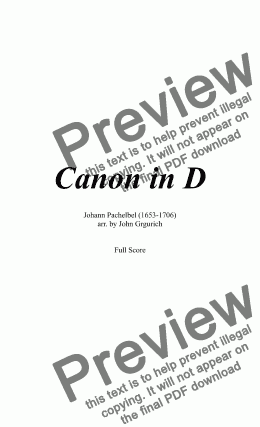 page one of Canon in D