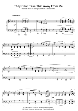 page one of They Can't Take That Away From Me (Easy Piano)