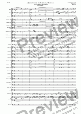 page one of A Day of Hope - In The Early Morning ["Days of Change" - Movement 1] - Concert Band