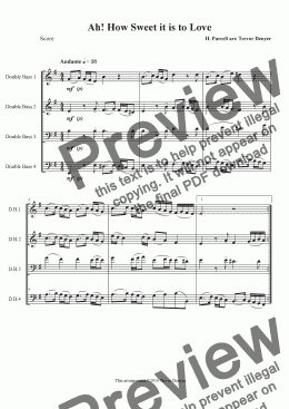 page one of Ah! How Sweet it is to Love - Bass 4tet - Score