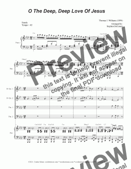 page one of O The Deep, Deep Love Of Jesus (Brass Quartet and Piano - Alternate Version)