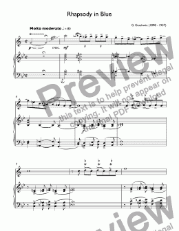 page one of Gershwin, George - Rhapsody in Blue for trumpet  Bb  & Piano