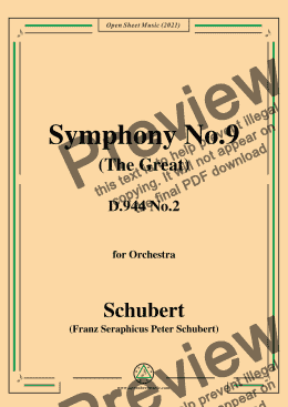 page one of Schubert-Symphony No.9(The Great),D.944 No.2,for Orchestra - score and parts