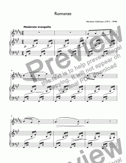 page one of Geifmann, Abraham - Romanze for trumpet & piano