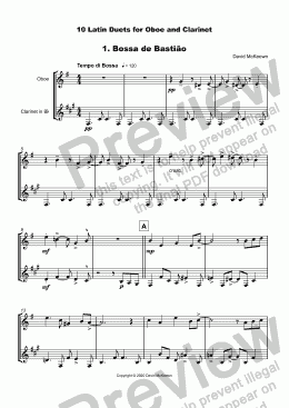 page one of 10 Latin Duets for Oboe and Clarinet