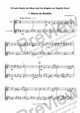 page one of 10 Latin Duets for for Oboe and Cor Anglais (or English Horn)