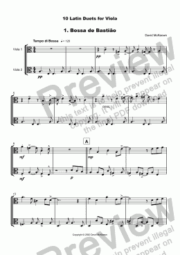 page one of 10 Latin Duets for Viola