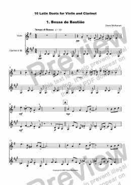 page one of 10 Latin Duets for Violin and Clarinet