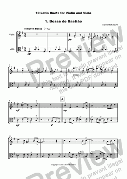 page one of 10 Latin Duets for Violin and Viola