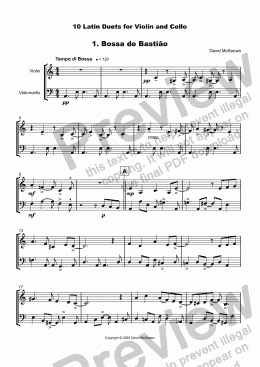 page one of 10 Latin Duets for Violin and Cello