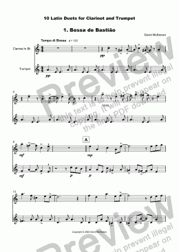 page one of 10 Latin Duets for Clarinet and Trumpet