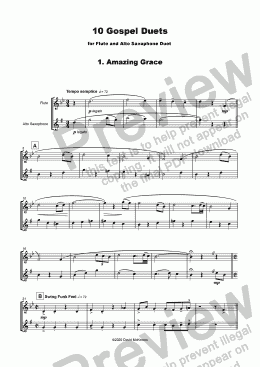 page one of 10 Gospel Duets for Flute and Alto Saxophone