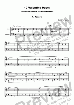 page one of 10 Valentine Duets for Oboe and Bassoon