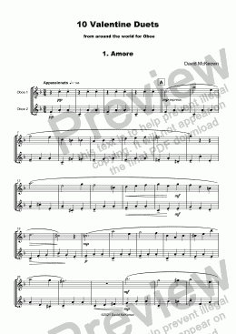 page one of 10 Valentine Duets for Oboe