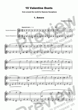 page one of 10 Valentine Duets for Soprano Saxophone