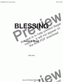 page one of Blessing 