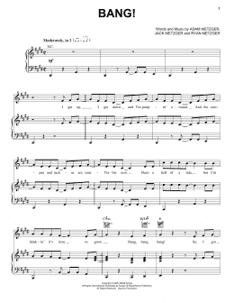 page one of Bang! (Piano, Vocal & Guitar Chords (Right-Hand Melody))