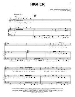 page one of Higher (Piano, Vocal & Guitar Chords (Right-Hand Melody))