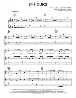 page one of 24 Hours (Piano, Vocal & Guitar Chords (Right-Hand Melody))