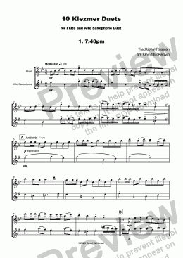 page one of 10 Klezmer Duets for Flute and Alto Saxophone