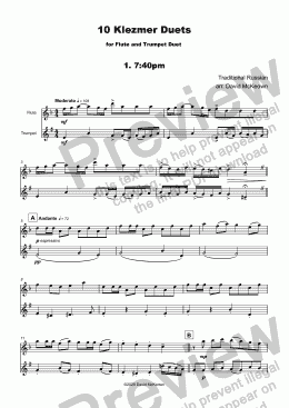 page one of 10 Klezmer Duets for Flute and Trumpet