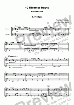 page one of 10 Klezmer Duets for Trumpet