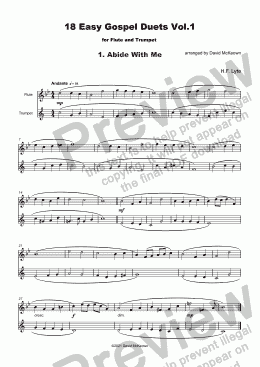 page one of 18 Easy Gospel Duets Vol.1 for Flute and Trumpet