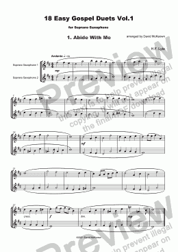 page one of 18 Easy Gospel Duets Vol.1 for Soprano Saxophone