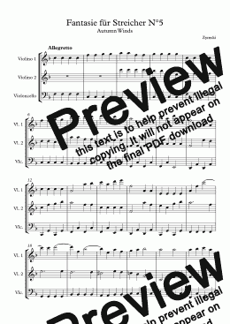 page one of Fantasie für Streicher N°5 - Autumn Winds