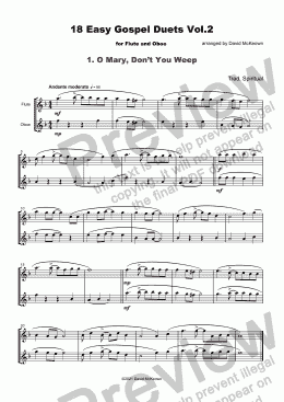 page one of 18 Easy Gospel Duets Vol.2 for Flute and Oboe