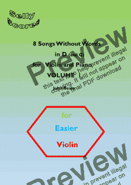 page one of 8 Songs Without Words  for Easier Violin Volume 1