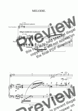 page one of Bridge - Melodie for Tenor Saxophone & Piano.