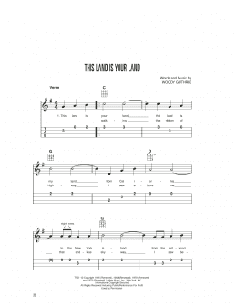 page one of This Land Is Your Land (Easy Ukulele Tab)