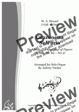 page one of Organ: Canzonetta Sull'aria Duet from The Marriage of Figaro (K. 492, No. 20 – Act 3) - W. A. Mozart